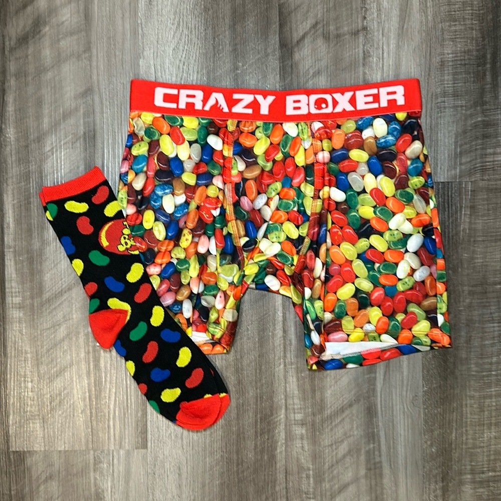 Jelly Belly Crazy Boxer Boxer Brief and Sock Set - Large